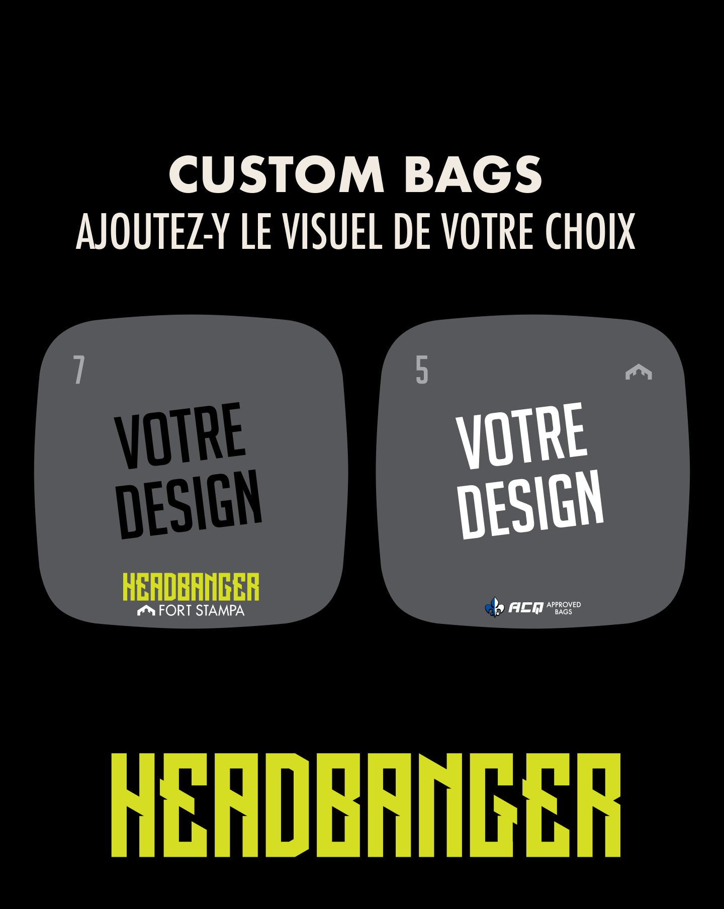 Headbanger personnalisée | Cornhole bags | Fort Stampa
